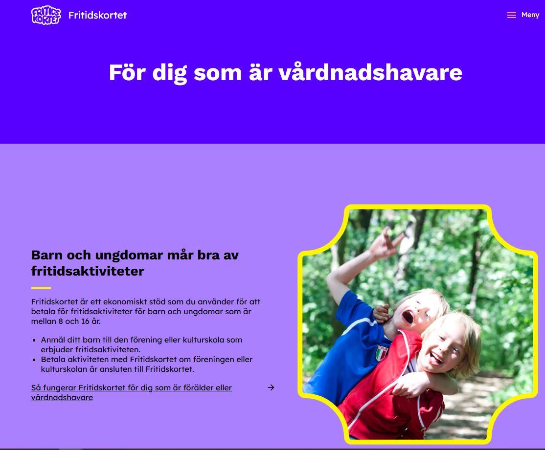 Fritidskortets hemsida