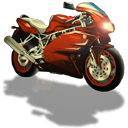 Röd motorcykel med transparent bakgrund